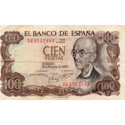 ESPAGNE - PICK 152 a  - 100 PESETAS - 17/11/1970