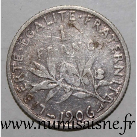 FRANKREICH - KM 844 - 1 FRANC 1906 - TYP SÄMANN