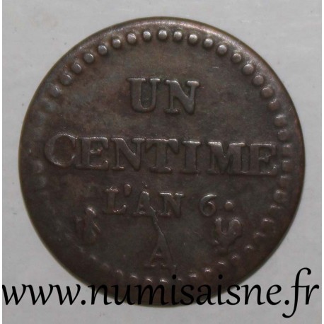 FRANCE - KM 646 - 1 CENTIME 1797 - AN 6 A - Paris - TYP DUPRÉ