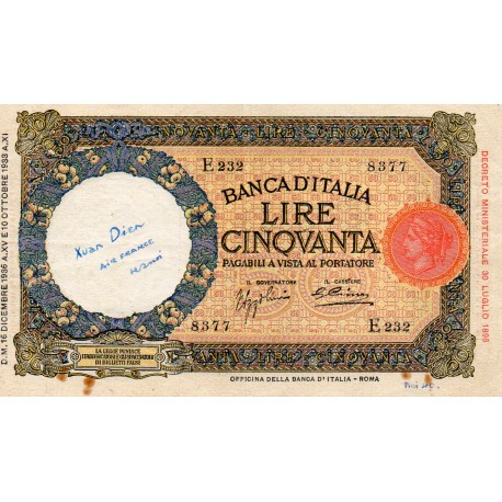 ITALY - PICK 54 a - 50 LIRE - 16/12/1936