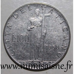 VATICAN - KM 55 - 100 LIRE 1958 - POPE - PIUS XII