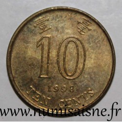 HONG KONG - KM 66 - 10 CENTS 1998 - BLUME - Bauhinia Blakeana