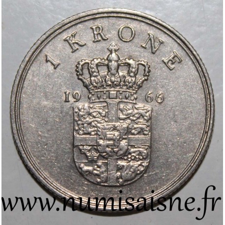 DENMARK - KM 851 - 1 KRONE 1966