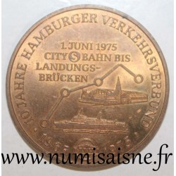 ALLEMAGNE - MÉDAILLE - 10 ANS DU RÉSEAU DE TRANSPORT - 1965 - 1975 - Hambourg