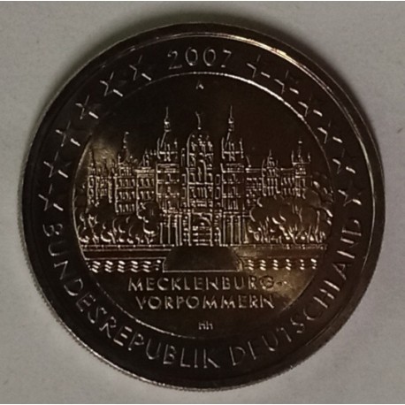 GERMANY - KM 260 - 2 EURO 2007 - A - Berlin - CASTLE OF SCHWERIN - Mecklenburg-Western Pomerania