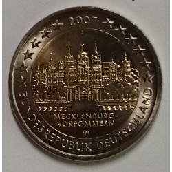 GERMANY - KM 260 - 2 EURO 2007 - J - Hamburg - CASTLE OF SCHWERIN - Mecklenburg-Western Pomerania