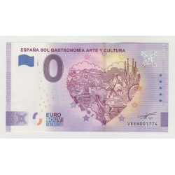 SPAIN - TOURISTIC 0 EURO SOUVENIR NOTE - ESPAÑA SOL GASTRONOMÍA ARTE Y CULTURA - 2020