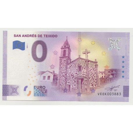 SPAIN - TOURISTIC 0 EURO SOUVENIR NOTE - SAN ANDRÉS DE TEIXIDO - 2020