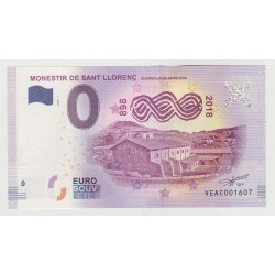 SPAIN - TOURISTIC 0 EURO SOUVENIR NOTE - MONESTIR DE SANT LLORENÇ - 2018