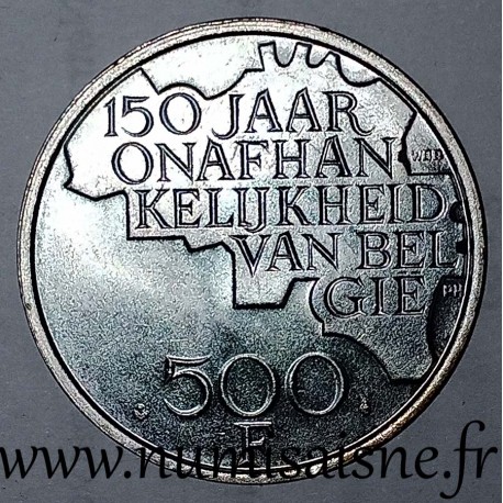 BELGIEN - KM 162a - 500 FRANCS 1980 - 150 JAHRE UNABHÄNGIGKEIT - NIEDERLÄNDISCHE LEGENDE