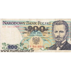 POLAND - PICK 144 c - 200 ZLOTYCH - 01/12/1988