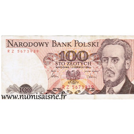 POLAND - PICK 143 e - 100 ZLOTYCH - 01/06/1986