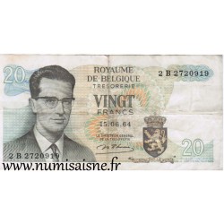 BELGIEN - PICK 138 - 20 FRANCS - 15/06/1964