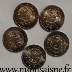 GERMANY - 2 EURO 2012 - Mint marks A D F G J - 10 YEARS OF THE EURO