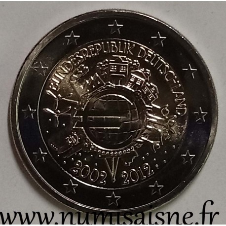 GERMANY - 2 EURO 2012 F - Stuttgart - 10 YEARS OF THE EURO