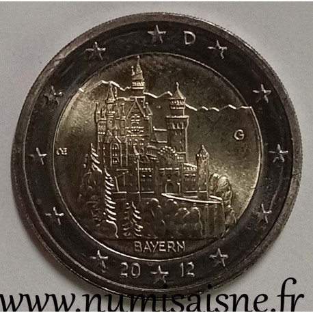 GERMANY - 2 EURO 2012 G - Karlsruhe - BAYERN - Neuschwanstein Castle