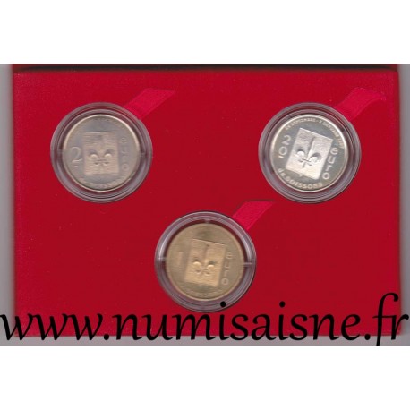 EURO STADTSATZ - SOISSONS -  1 EURO, 2 EURO ET 20 EURO 1997