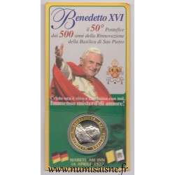 MEDAL - POPE - BENEDICT XVI - 500 YEARS OF THE RENOVATION OF SAINT PIERRE'S BASILICA