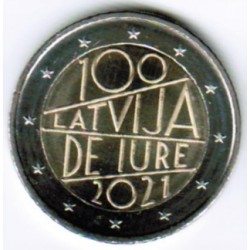 LATVIA - 2 EURO 2021 - 100 YEARS OF THE CREATION OF THE BANK