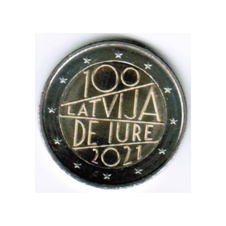 LATVIA - 2 EURO 2021 - 100 YEARS OF THE CREATION OF THE BANK