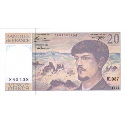 FAY 66BIS/03 - 20 FRANCS DEBUSSY - 1992 - K 037 - SPLENDIDE - PICK 151