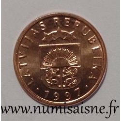 LETTLAND - KM 15 - 1 SANTIMS 1997 - Wappen