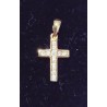 YELLO GOLD CROSS PENDANT - 18 CARATS - 10 BRILLIANT 0.01 CARAT