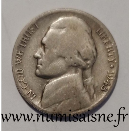 UNITED STATES - KM 192 - 5 CENTS 1943 S - San Francisco - THOMAS JEFFERSON