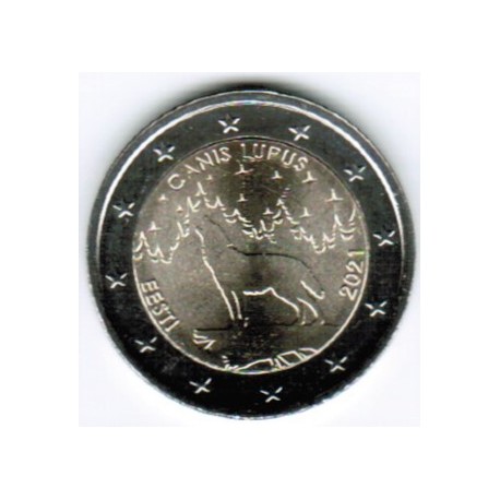 ESTONIA - 2 EURO 2021 - NATIONAL ANIMAL: THE WOLF