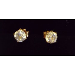 18K YELLOW GOLD EARRINGS WITH ZIRCONIUM OXIDES