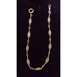 SILVER WATCH CHAIN WITH WATERMARK PATTERN
