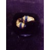 RING 'YOU AND ME' IN YELLOW GOLD - 18 CARATS - 12 SAPPHIRES AND 6 BRILLIANT - Size 59