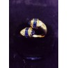 RING 'YOU AND ME' IN YELLOW GOLD - 18 CARATS - 12 SAPPHIRES AND 6 BRILLIANT - Size 59