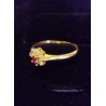 RING IN YELLOW GOLD - 18 CARATS - 1 RUBY AND 8 GLOSSES OF 0.02 CARATS - SIZE 54