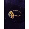 YELLOW GOLD RING - 18 CARATS - 7 SAPPHIRES OF 3 MM DIAMETER EACH