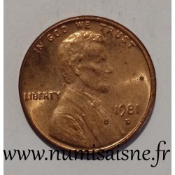 UNITED STATES - KM 201a - 1 CENT 1981 D - Denver - LINCOLN MEMORIAL PENNY