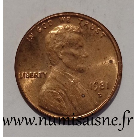 UNITED STATES - KM 201a - 1 CENT 1981 D - Denver - LINCOLN MEMORIAL PENNY