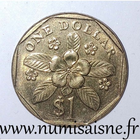 SINGAPORE - KM 103 - 1 DOLLAR 2011 - Madagascar periwinkle