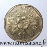 SINGAPORE - KM 103 - 1 DOLLAR 2011 - Madagascar periwinkle