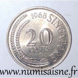 SINGAPORE - KM 4 - 20 CENTS 1968 - Swordfish