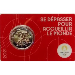 FRANCE - 2 EURO 2021 - JEUX OLYMPIQUES 2024 - COINCARD ROUGE