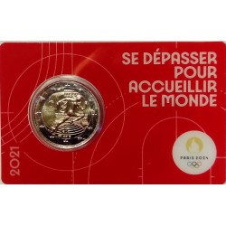 FRANCE - 2 EURO 2021 - OLYMPIC GAMES 2024 - RED COINCARD
