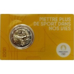 FRANCE - 2 EURO 2021 - JEUX OLYMPIQUES 2024 - COINCARD JAUNE