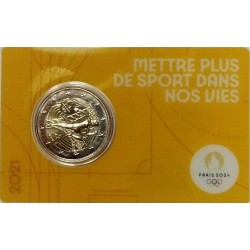 FRANCE - 2 EURO 2021 - OLYMPIC GAMES 2024 - YELLOW COINCARD