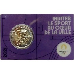 FRANCE - 2 EURO 2021 - OLYMPIC GAMES 2024 - PURPLE COINCARD