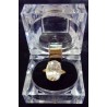 YELLOW GOLD RING - 18 CARATS - ZIRCONIUM OXIDE 16 X 12 MM - SIZE 56