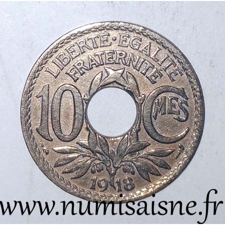 FRANCE - KM 866a - 10 CENTIMES 1918 - TYPE LINDAUER