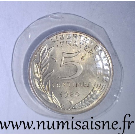 FRANCE - KM 933 - 5 CENTIMES 1980 - TYPE MARIANNE