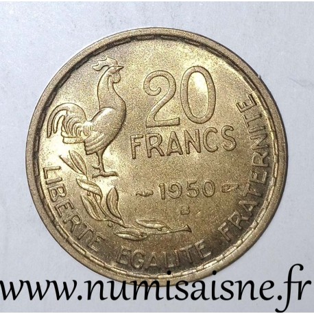 FRANCE - KM 917.2 - 20 FRANCS 1950 B - TYPE G.GUIRAUD - 4 FEATHERS