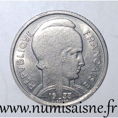 FRANCE - KM 887 - 5 FRANCS 1933 TYPE L. BAZOR - VARIETY 'L' FAR